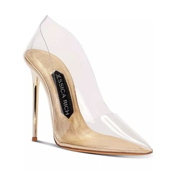 Jessica Rich Shoes - Jessica Rich Clear Stiletto with Gold Heel
